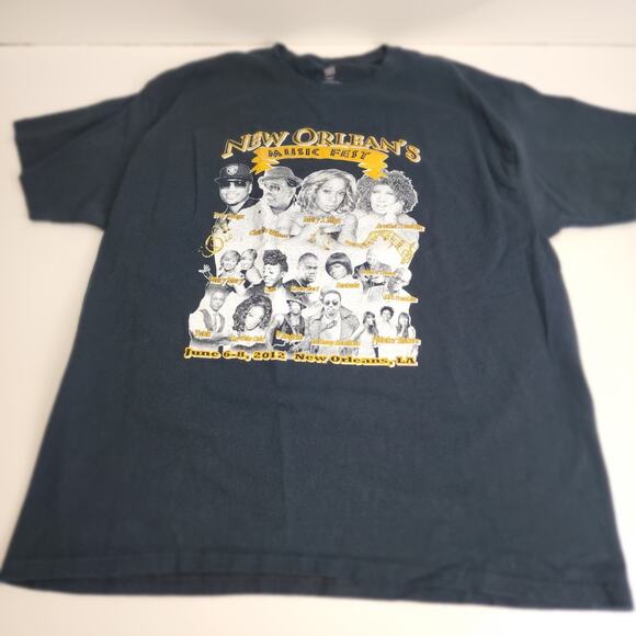 New Orleans Music Fest 2012 Hip Hop Artists Black Short Sleeve Tee Men's Size XL - Picture 1 of 4